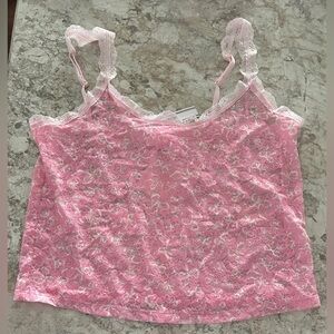 PINK X LOVESHACKFANCY LACE PAJAMA TANK TOP NWT XL